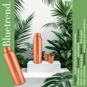 Home copper matt bottle with glass set