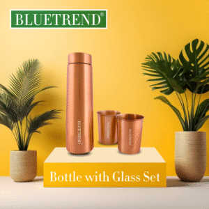 Home copper tapper matt bottle with glass set